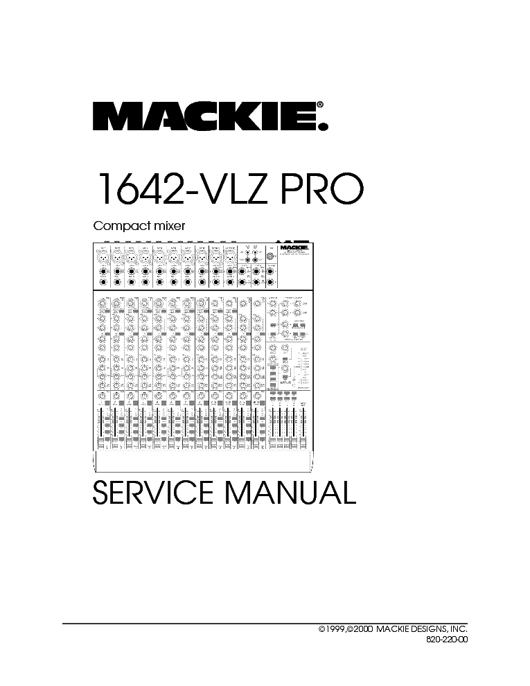 Mackie 1642 vlz pro service manual
